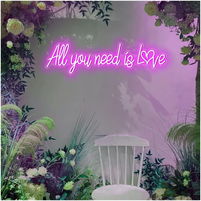 

Neon Sign All You Need Is Love Custom Led Iight Sign Neon for Wedding Ins Home Wall Bar Part Aesthetic Bedroom Decor Night Lamp
