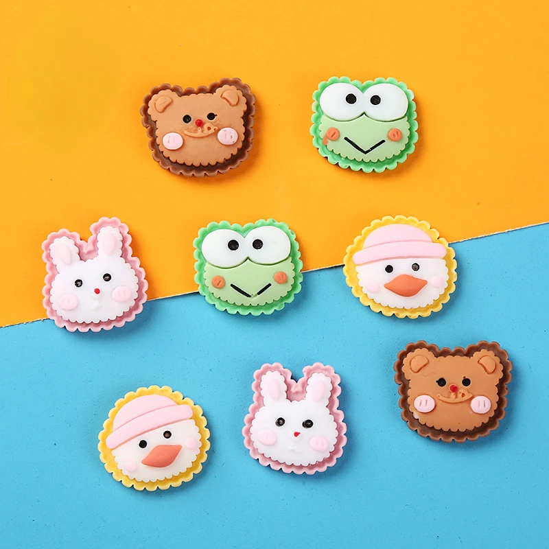 

10pcs Kawaii Diy Resin Mini Cartoon Animal Biscuit Cabochon Craft Material Flatback Charms Planar Scrapbooking Tools Accessories