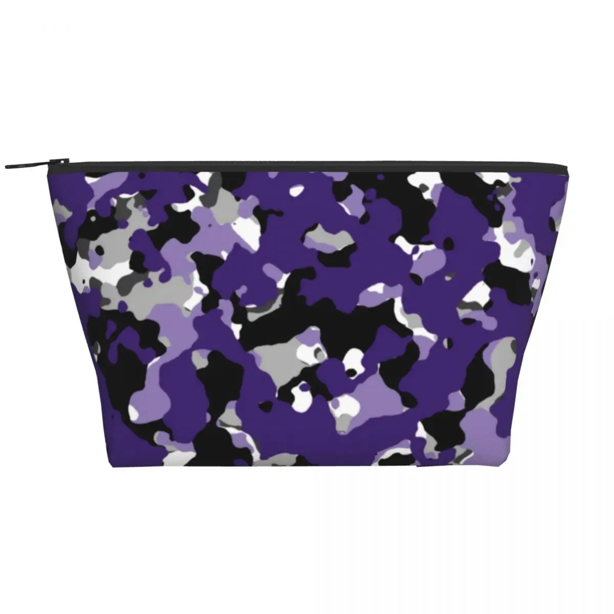 

Colorful Camouflage Zip Storage Organizers Purple Black Camo Print Woman's Makeup Pouch Travel Multi-purpose Cosmetic Bags