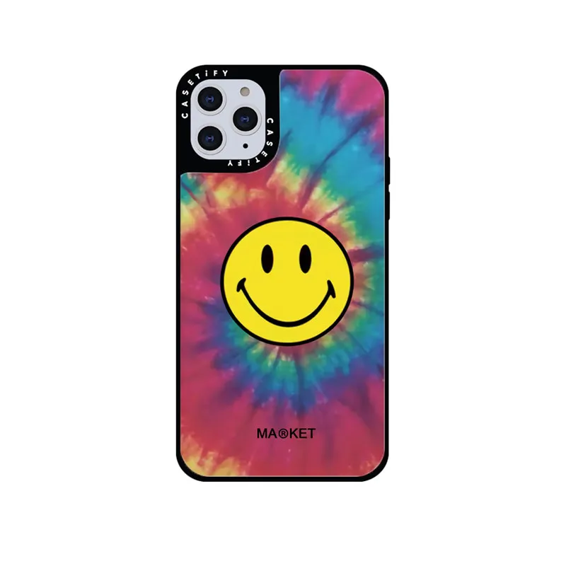 

CASETIFY Yellow Smiley Mirror Case For IPhone 11 12 13 14ProMax 11 12 13 14Pro XsMax XR 6 7 8 SE 7P 8P 14 Plus Back Cover E0519