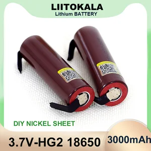 Hot Liitokala new HG2 18650 3000mAh Rechargeable battery 18650HG2 3.6V discharge 20A, dedicated For hg2 batteries + DIY Nickel