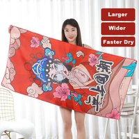 wearable bath towel for women china guochao style large soft microfiber absorbent bathrobe shawl beach towels for adults 140cm