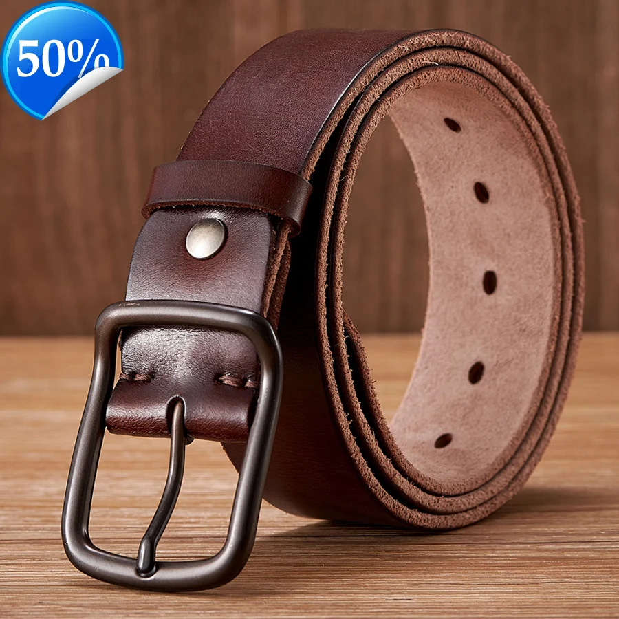 Top Quality Men's Genuine Leather Belt Designer Belts Male Luxury Strap Fashion Vintage Pin Buckle For Jeans Store Star Products