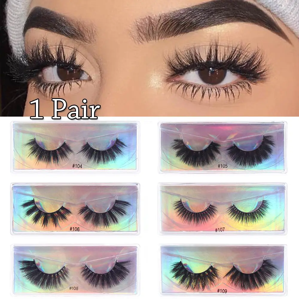 

1Pair 3D Mink Hair False Eyelashes Natural Long Soft Wispy Fluffy Cross Lashes Extension Handmade Reusable Eye Makeup Tools