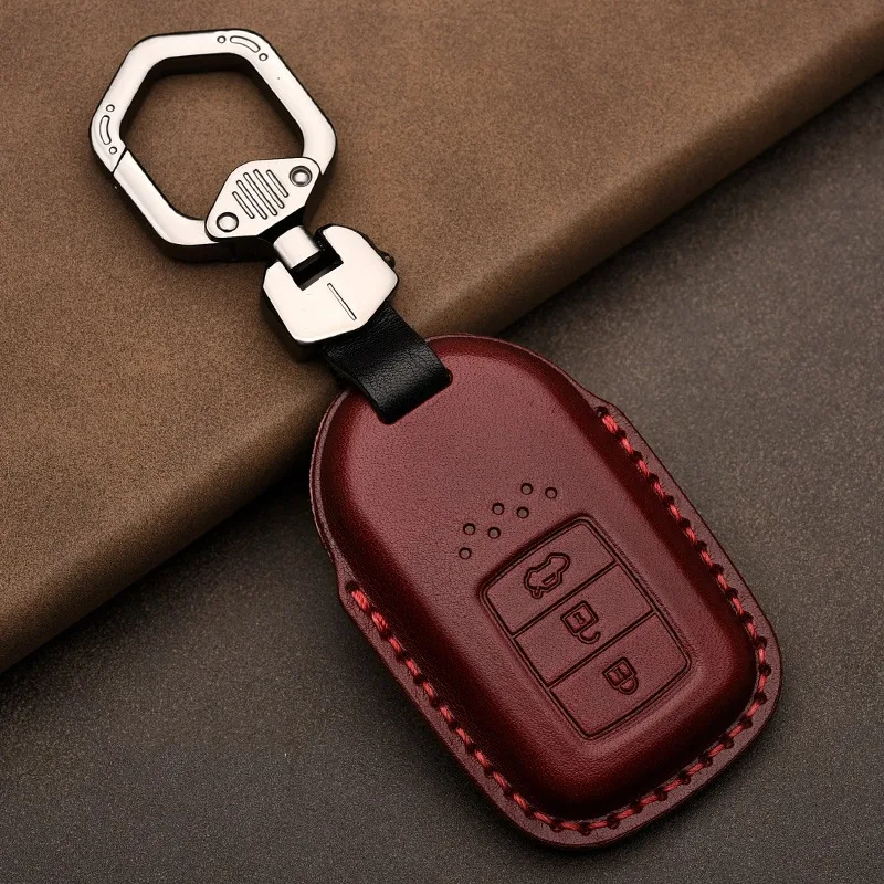 

Leather Car Cover Remote Key Case For Honda CRV Pilot Accord Civic Jazz Jade Fit HR-V City Odyssey Freed Keyless Entry Car Model