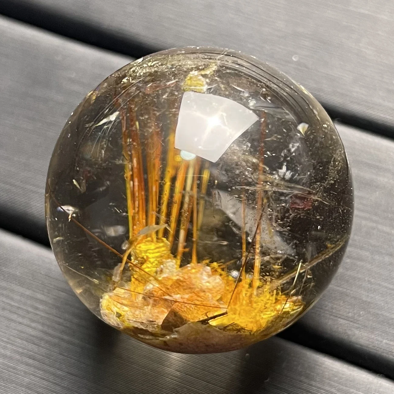 

Натуральный кварцевый рутилированный камень, 29 мм