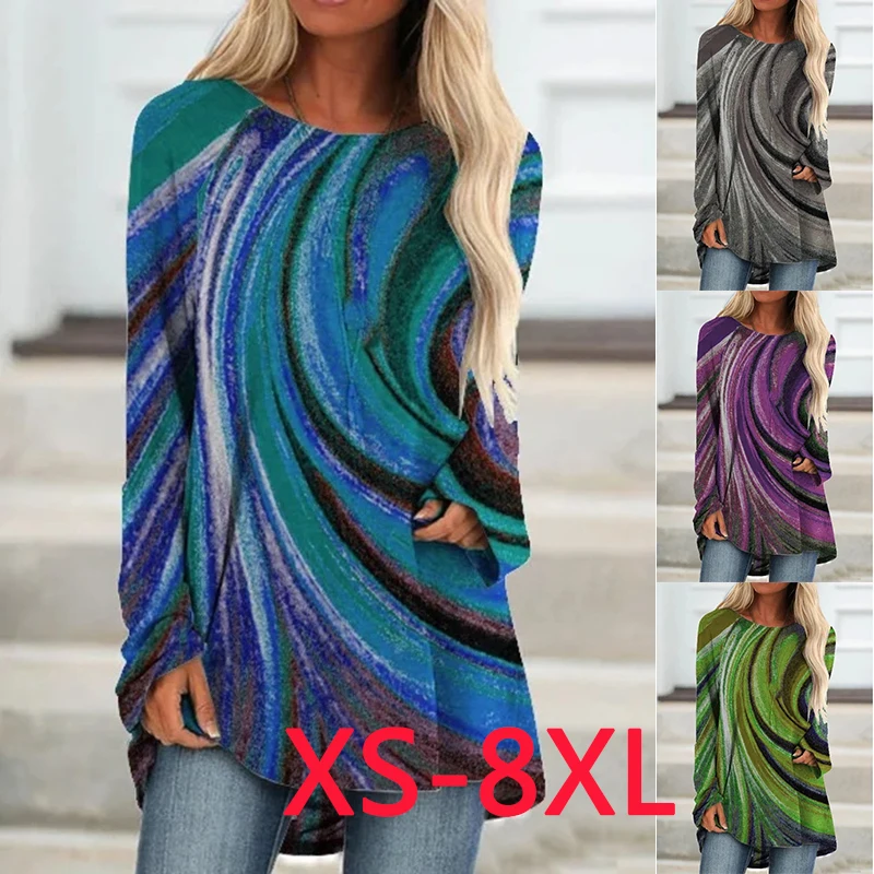 

BlusWanitaGayaBaruKaosPulloverWanitaLeherBundarKasualLenganPanjangCetakanBlusWanitaUkuranPlusLonggarMode