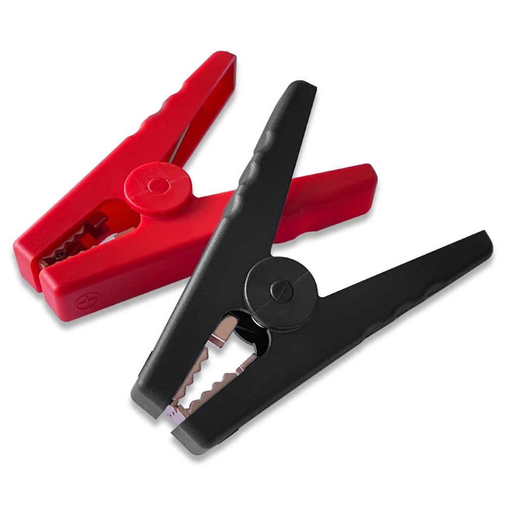 

2pcs Car Battery Clips 100A High-current Battery Clip Thickened Bite Strong Crocodile Clip Battery Cable Clip Black And Red Pair