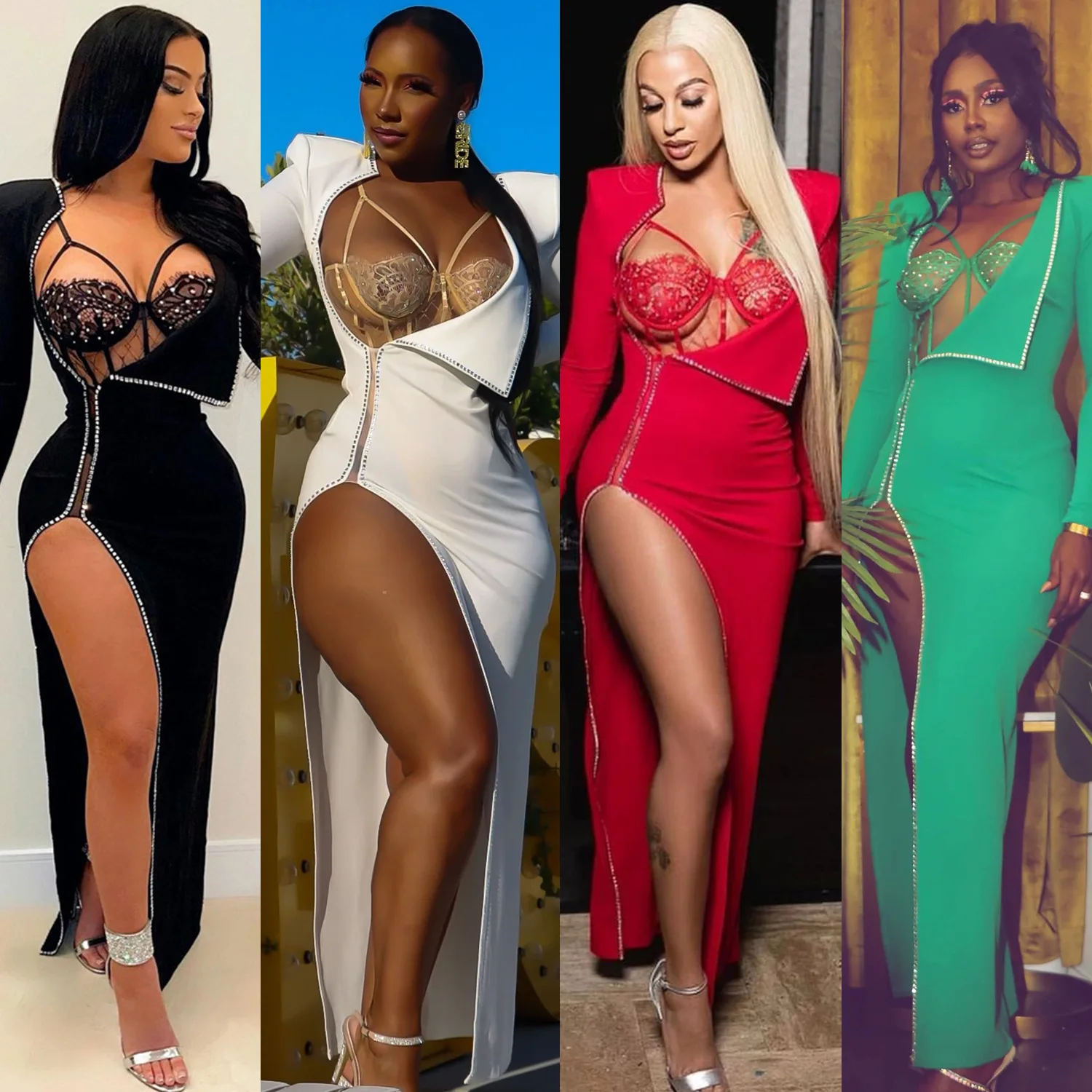 

Женское асимметричное платье с длинным рукавом, черное облегающее платье в стиле звезд для ночного клуба, весна-осень 2022