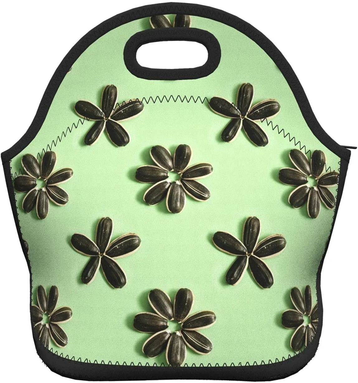 

Черный Неопреновый Ланч-бокс с подсолнухами, прочная Термосумка