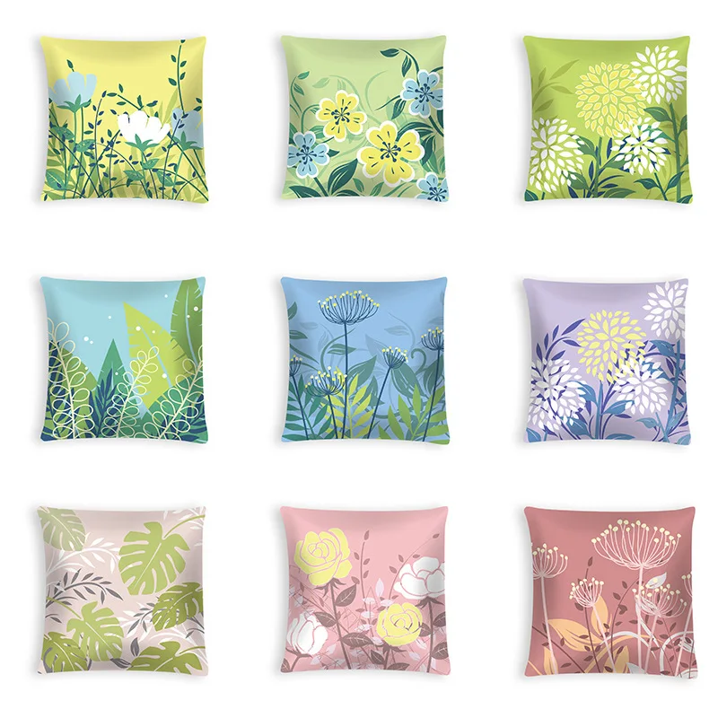 

Spring Summer Throw Pillow Cushion Cover Flower Plant Office Lumbar Pillow Sofa Cushion Pillow Case Cover Living Room Decoration