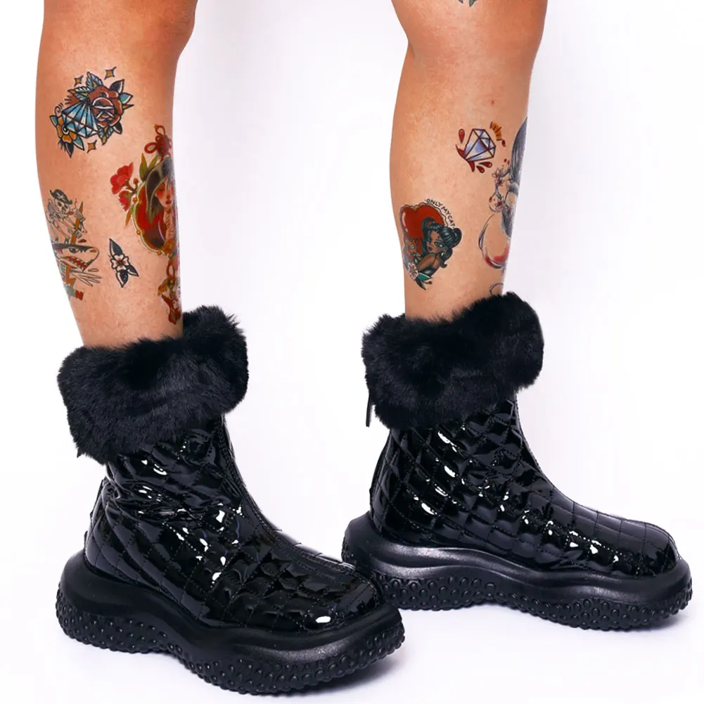 

Женские меховые полусапожки GIGIFOX, короткие плюшевые теплые зимние ботинки на платформе, на молнии, зимняя Дизайнерская обувь