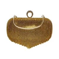 luxury money clutch diamond bag inlaid open pocket makeup bag solid color hand bag wallet card holder wedding dinner bag