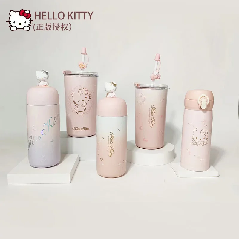 

Sanrio Peripheral Cute Hello Kitty Thermos Water Bottle Cup Kawaii Anime SS316 Portable Thermo Toy Doll Bottle Kid Birthday Gift