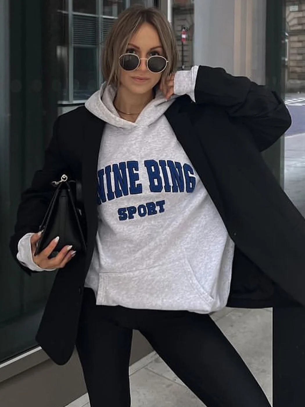 

Letter Embrodiery Sweatshirts for Women 2023 Spring Autumn Loose Hooded Sweatshirt Female Fashion Pullovers Hoodies
