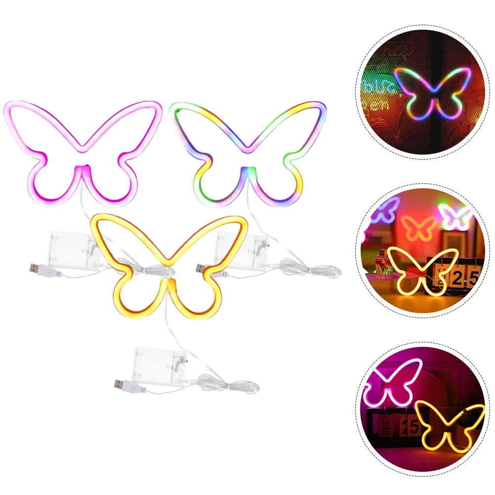 

LED Butterfly Neon Light Sign USB Battery Powered Wall Hanging Lamp For Wedding Bedroom Living Room Bar Decoration