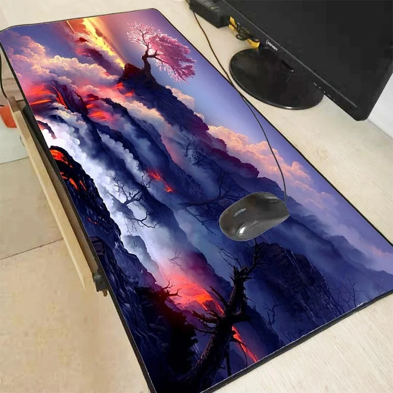 

Mouse pad for cherry flower games, anti-slip rubber mousepad for mountain gaming table Genuine Favourite Best