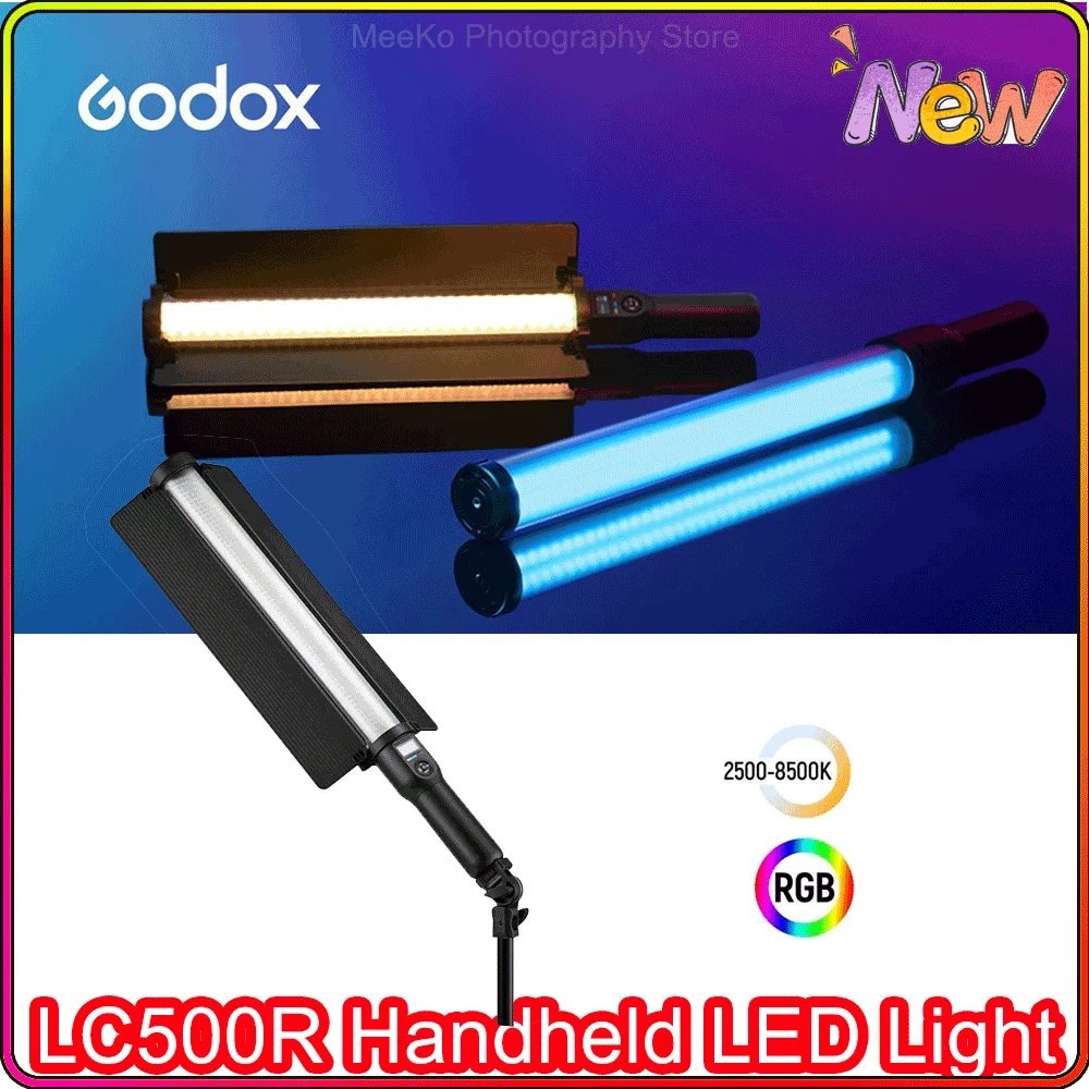

Godox LC500R 2500K-8500K двухцветный полноцветный RGB светодиодный светильник, световые эффекты, CRI 96 TLCI 98 с дистанционным управлением, Новинка