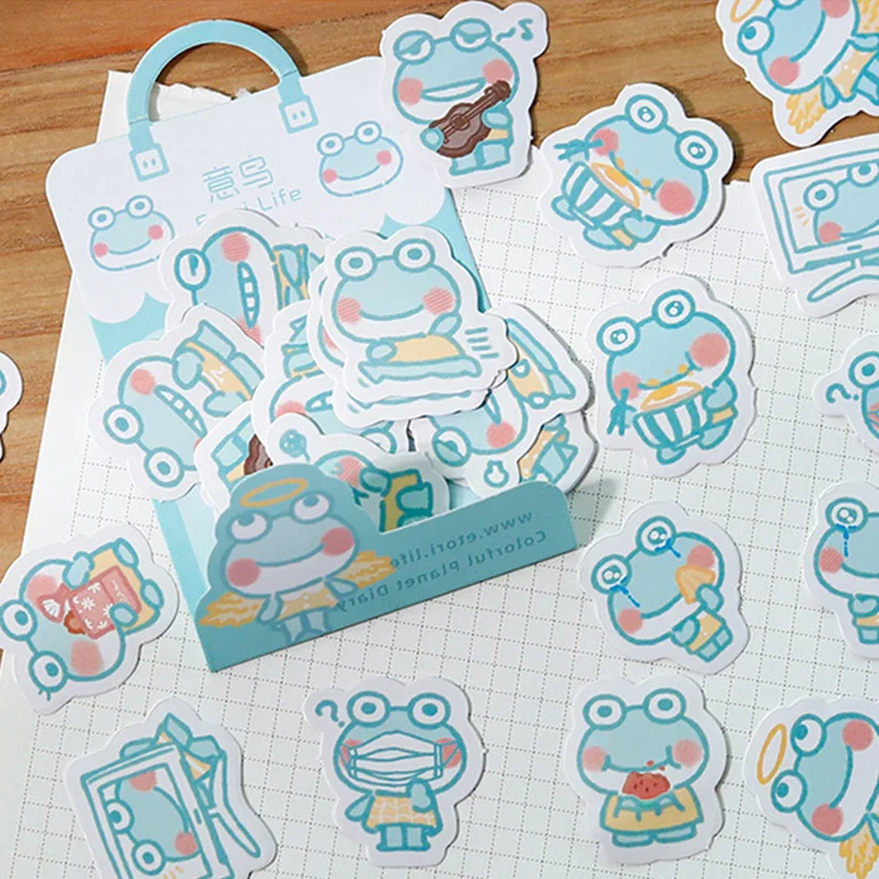 

40Pcs/Pack Cute Stationery Stickers Animal Paper Cat Fog Bear Pig Stickers Scrapbook Calendar Diary Journaling Stationery