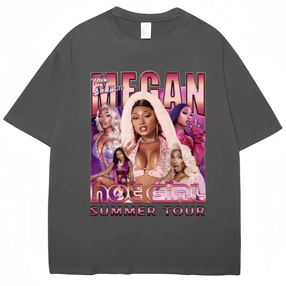Футболки с принтом Limted Rapper Megan Thee Stallion Hot Girl Summer 2024 тур для мужчин и женщин модные