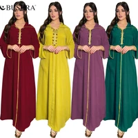 bushra middle east muslim robe fashion inlaid rhinestone dress abaya dubai moroccos exclusive style womens new model 2022