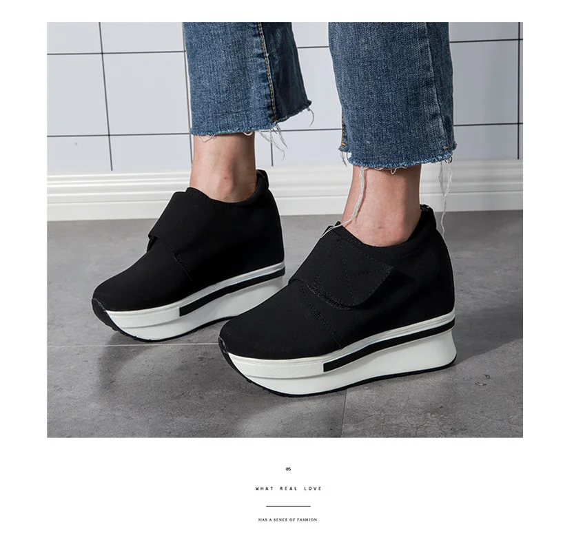 2022 New Ladies Casual Platform Shoes Ladies Sneakers Canvas Sneakers Women's Heightening Wedge Shoes Platform Sneakers