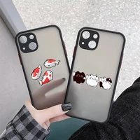 koi fish cherry blossom lucky cat phone case matte transparent for iphone 11 12 13 7 8 plus mini x xs xr pro max cover