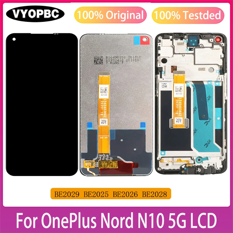 Оригинальный ЖК-дисплей для OnePlus Nord N10 5G сенсорный экран с рамкой дигитайзер Запасные части BE2025 BE2026 BE2028 BE2029