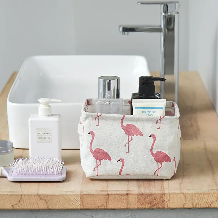 

Organization Storage Nordic Cotton And Linen Box Waterproof Cloth Art Basket Small Sundry