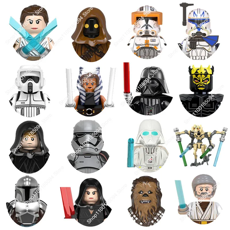 

Bandai Darth Vader Clone Commander Trooper Building Block Rex Kylo Ren Palpatine Bricks Ahsoka Mini Figure Kid Toys Gifts