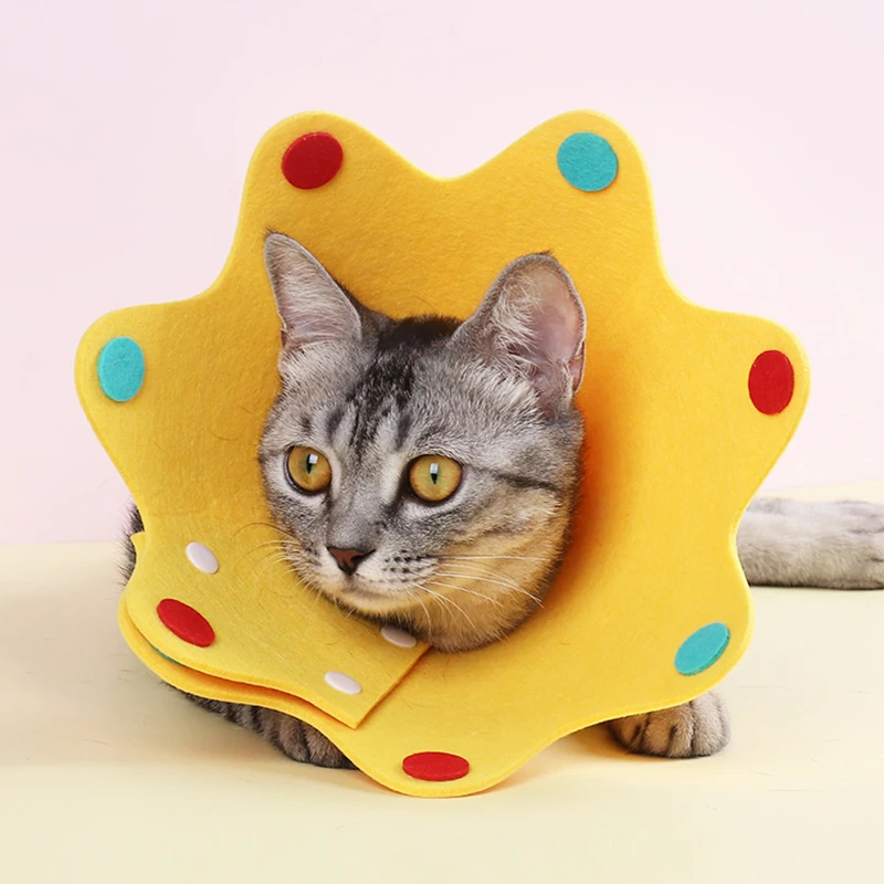 

Soft Felt Elizabeth Circle Collar for Pets Fancy Crown All Size Anti-Lick Kitten Neck Accessories After Surgery Pet Products