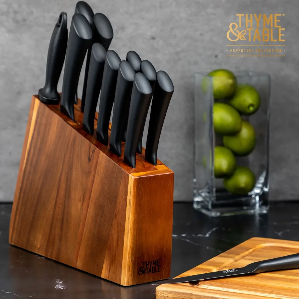 

Knife Set, 13-Piece Kitchen Slim Block Stainless Steel Knife Set Free Shipping
