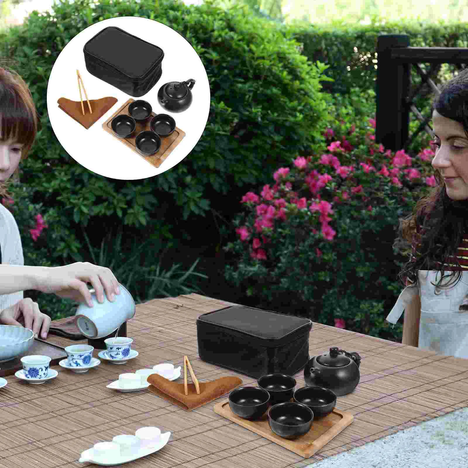 

Ceramic Tea Tea China Sets Brew Travel Teapot China Set Kit Serving Ceramics Teaware Wooden Tray Portable