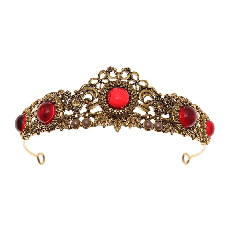 

New Vintage Baroque Queen Tiara Wedding Tiara Bridal Tiara Gold Crystal Rhinestone Wedding Hair Accessories for Women
