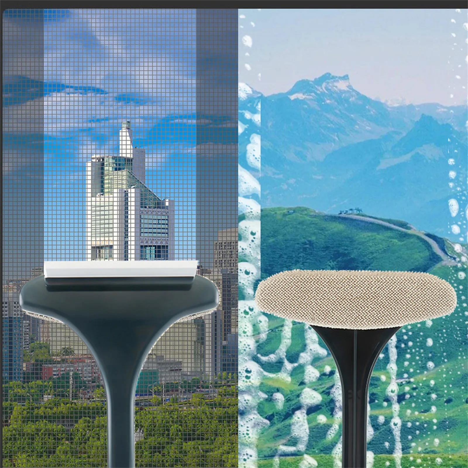 

2 в 1, щётка для мытья окон, скребок для мытья стекол