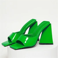 high heel slipper zapatos de mujer tacon medio elegant shoes for women stiletto pantuflas summer chunky heel shoes