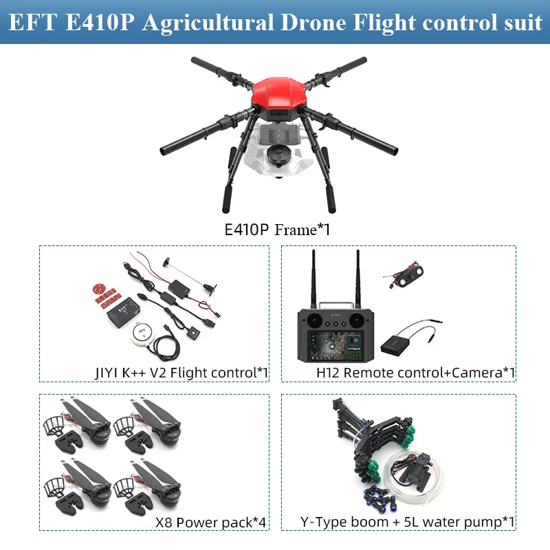 

Agriculture Drone EFT E410 E410P 4 Axis Aircraft 10L 10KG Foldable Propeller High Power Battery Hobbywing motor X8 water pump 8L