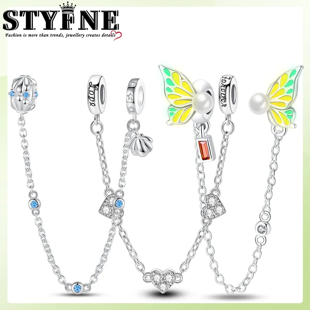 Стерлингового серебра 925 пробы цепочка безопасности Вечная любовь оригинальный