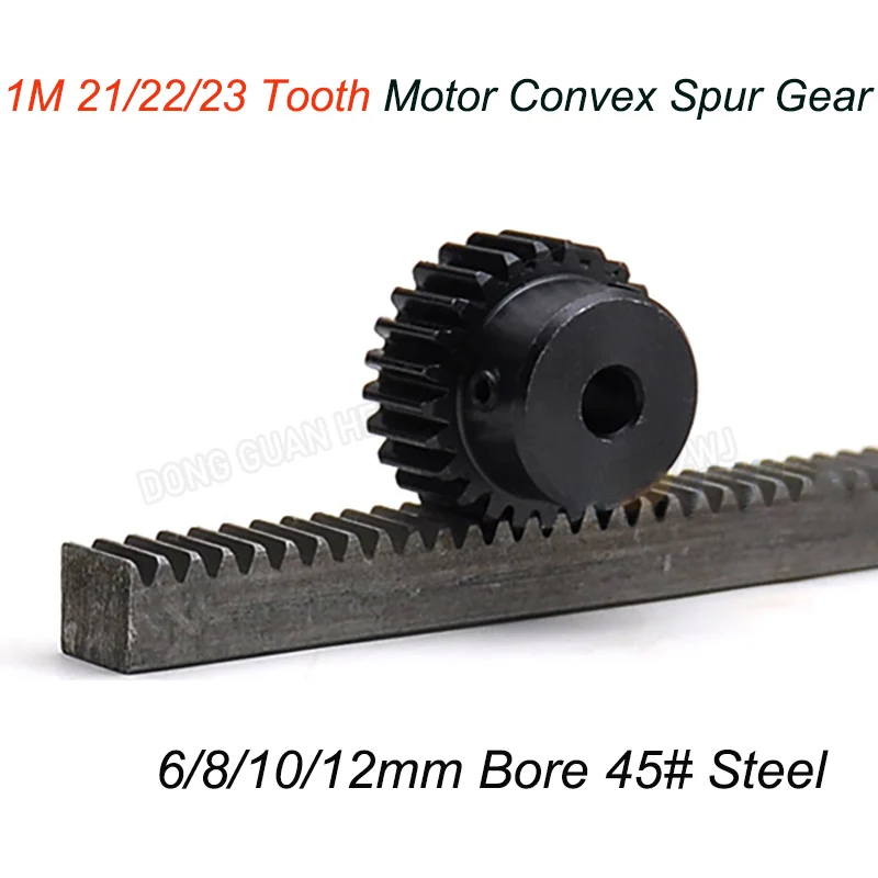 

1 PCS 1M 21/22/23 Tooth Motor Convex Spur Gear 6-12mm Bore 45# Steel Metal Transmission Pinion Gear