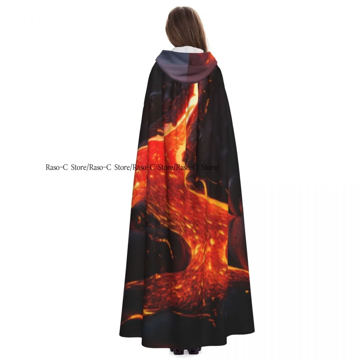 Флуоресцентная вулканическая лава с капюшоном захватывает расплавленные скалы