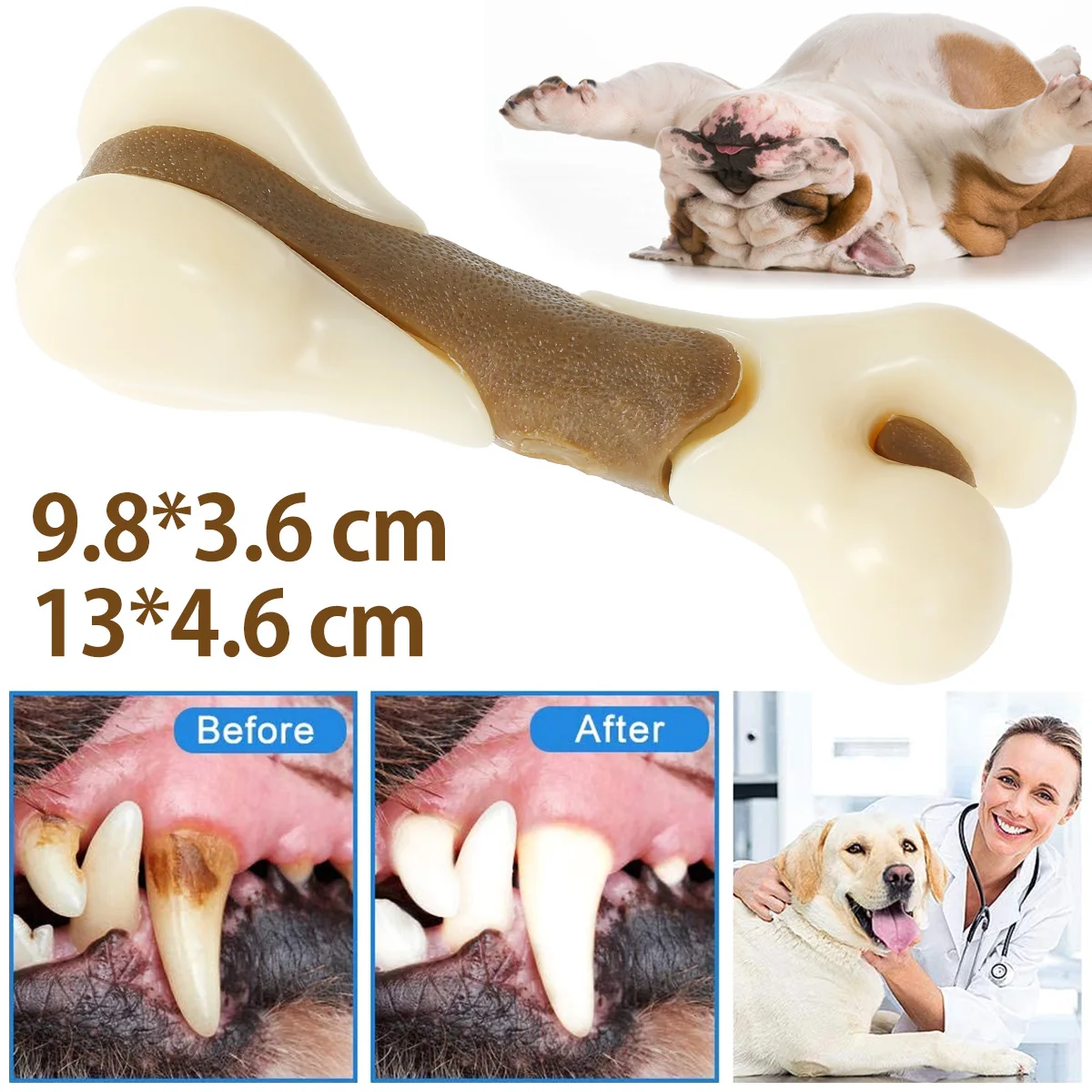 

Новая неразрушаемая жевательная игрушка для собак, агрессивная жевательная игрушка в форме кости, нейлоновая игрушка для собак с натуральн...