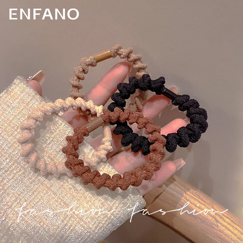 

Enfano New Hair Band Simple Rubber Band Women's Hair Ring High Elastic Durable High Horsetail Headwear