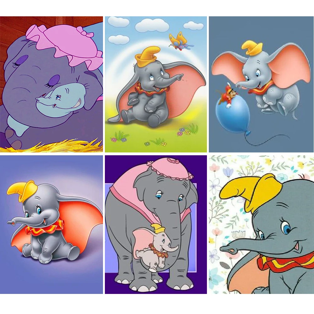 

Алмазная живопись Disney, картина «Дамбо» 5D Стразы, мозаика «сделай сам» с мультяшным слоном, детский подарок, домашний декор