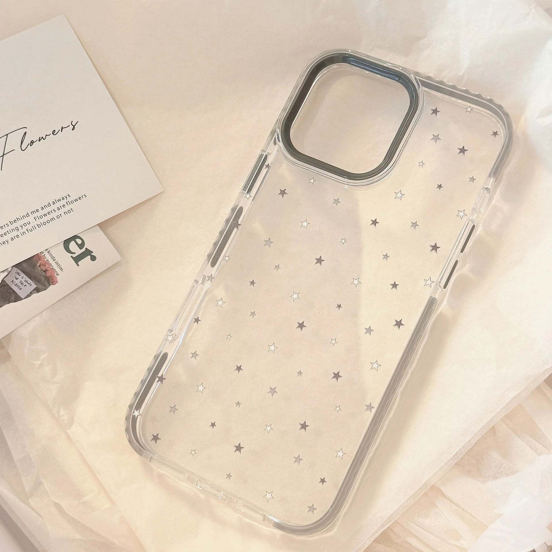 Фото Серый чехол для телефона Star iPhone 15 Apple 16 Pro Max, подходящий для 14 персонала, 13, прозрачность и 17 мягких чехлов №1