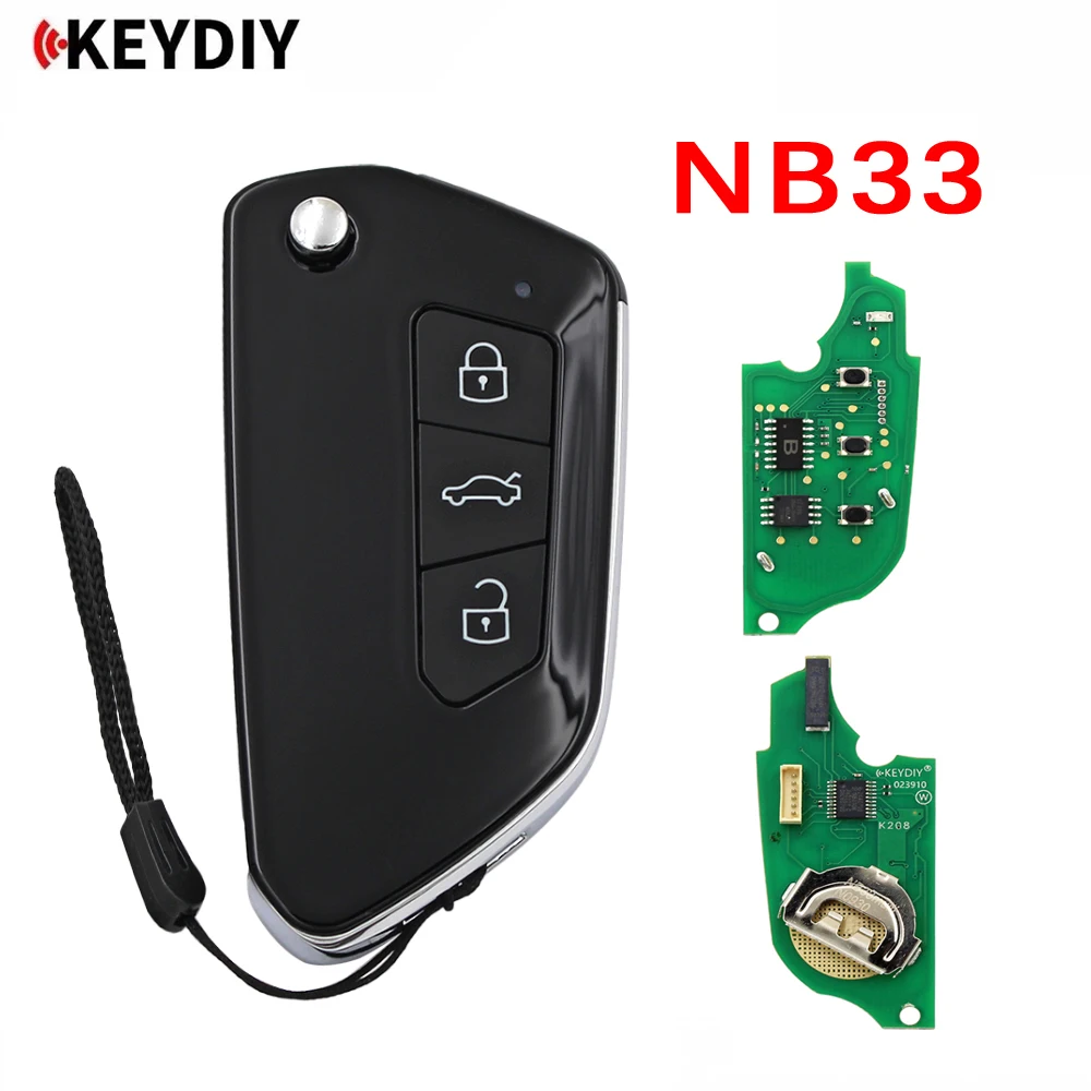 Фото Универсальный дистанционный ключ NB-Series NB34 для KD900 KD-X2 KEYDIY, 3 кнопки дистанционного ключа для VW Golf Style №1