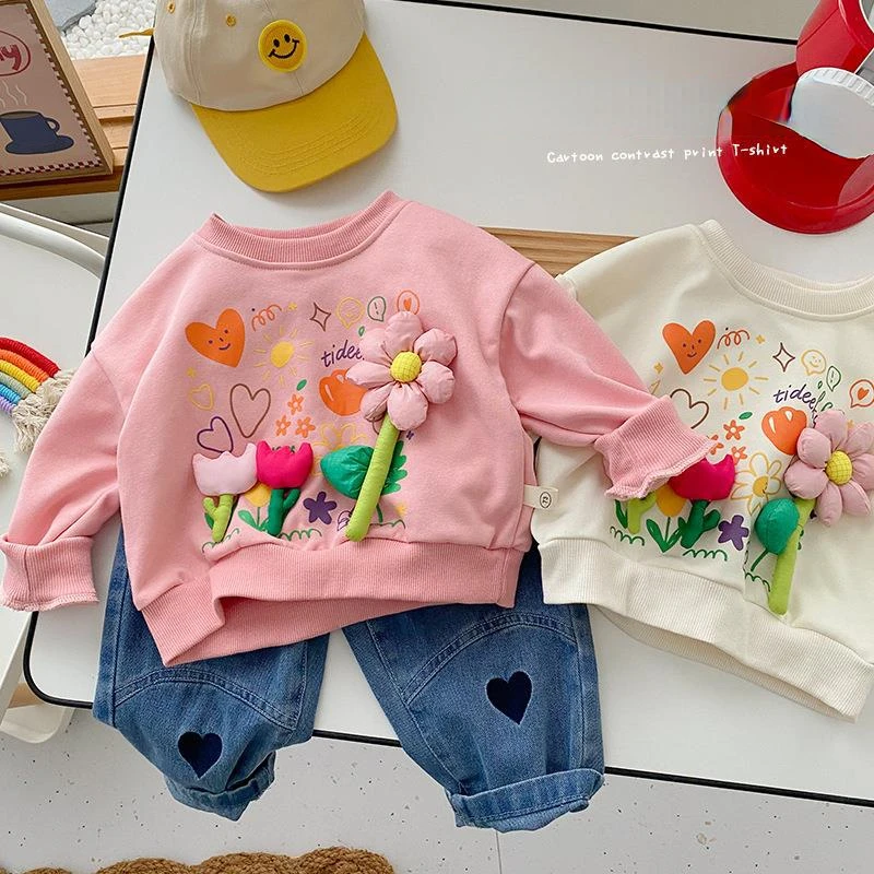 

Осенне-зимний свитер для девочек rinikind, детская одежда, топ для девочек, детское базовое пальто, одежда, детская толстовка с длинным рукавом