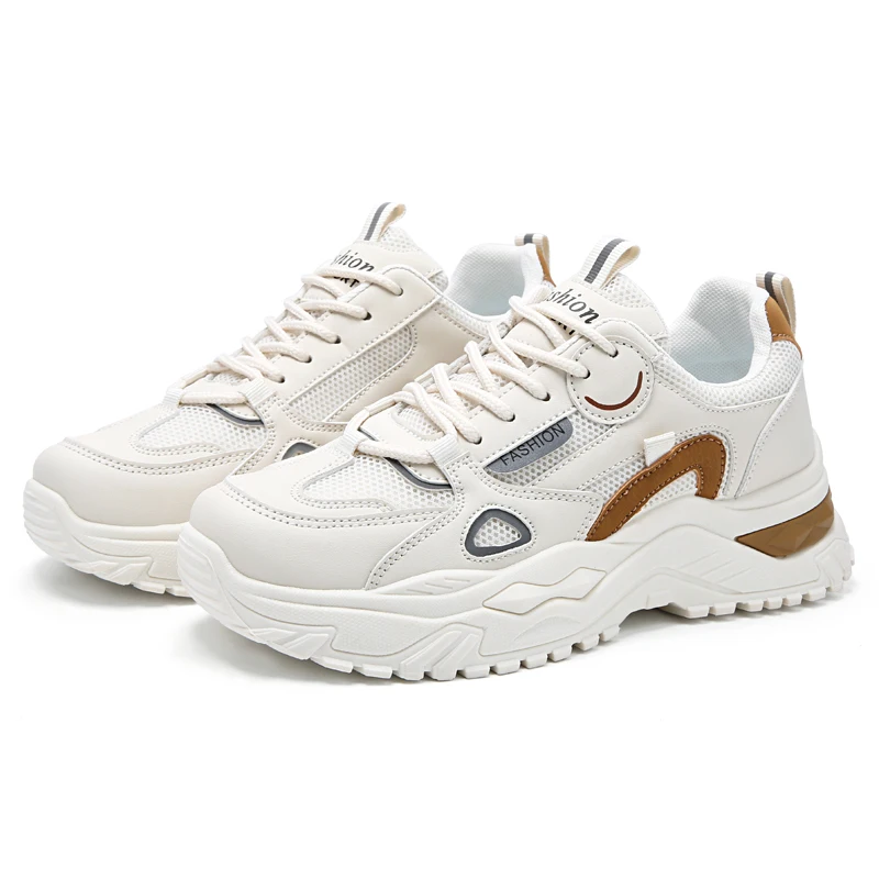 

2023 New in Women's Road Running Sneakers Platform Casual Lace Up Mesh Comfort Sports Students Fashion Tennis Shoes