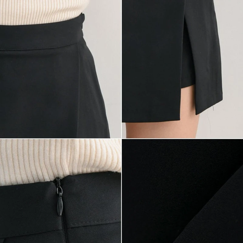 Sexy Elegant Shorts Skirts Women Side-slit Tender Asymmetrical Shorts Casual Solid Chic Stylish Skinny Ladies High Waist Shorts