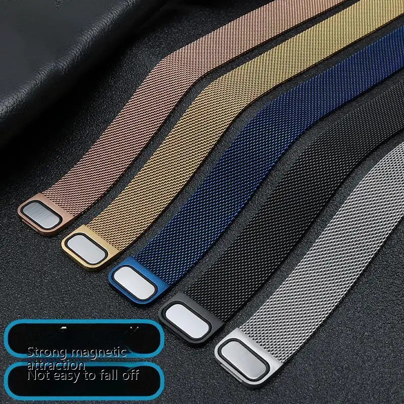 Браслет спортивный Миланский для Xiaomi сменный с магнитной сеткой из нержавеющей