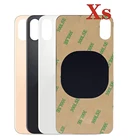 Стеклянная задняя крышка с большим отверстием для iPhone Xs, стеклянная задняя крышка, Стеклянные запасные части с наклейкой 3M, 1 шт.